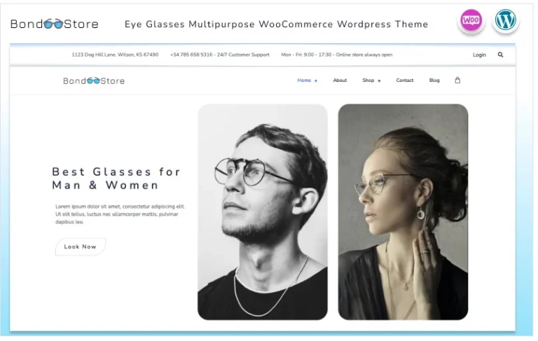 Bond Store - Gafas Multipropósito Tienda WooCommerce WordPress Tema