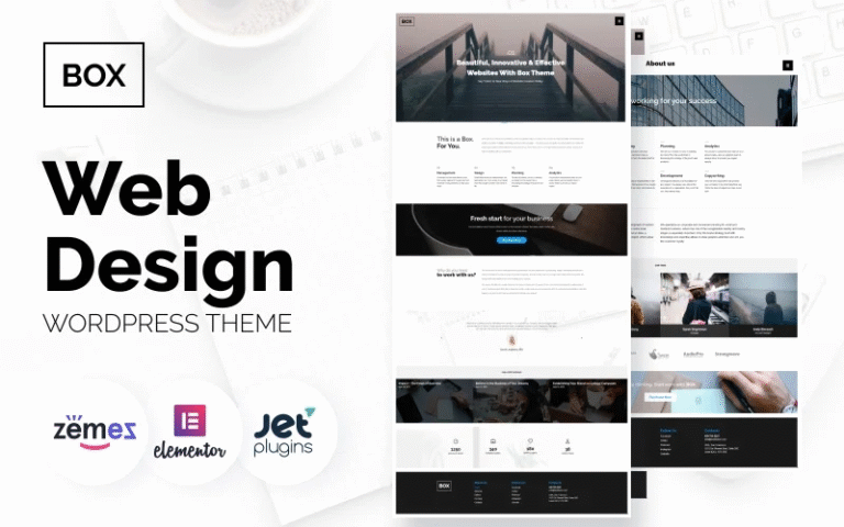 Box - Diseño Web Multiusos Moderno WordPress Elementor Theme Tema para WordPress