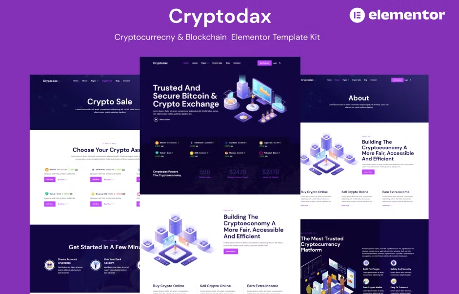 Cryptodax - Cryptocurrency & Blockchain Plantilla Elementor Cryptodax - Cryptocurrency & Blockchain Plantilla Elementor
