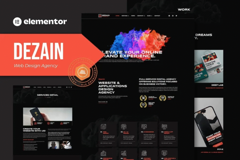 Dezain - Plantilla Elementor Pro para Agencia de Diseño Web