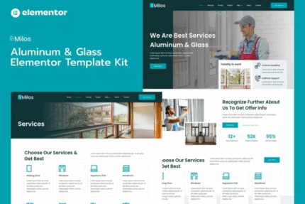 Milos - Aluminio y Vidrio Elementor Pro Plantilla
