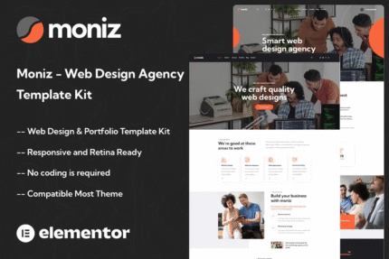 Moniz - Plantilla Elementor para Agencia de Diseño Web