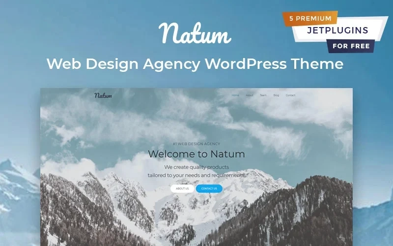 Natum - Web Design Multipurpose Modern WordPress Elementor Theme Tema para WordPress