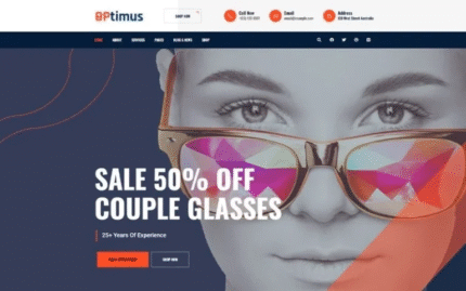 Optymus Optic Glasses Store WordPress Theme