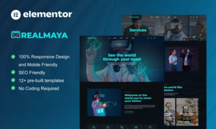 RealMaya - Tienda y Servicios de Realidad Virtual Plantilla Elementor