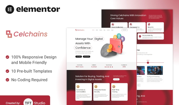 Celchains - Blockchain Crypto & DeFi Plantilla Elementor