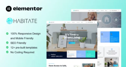 Habitate - Smart Home Services Plantilla Elementor